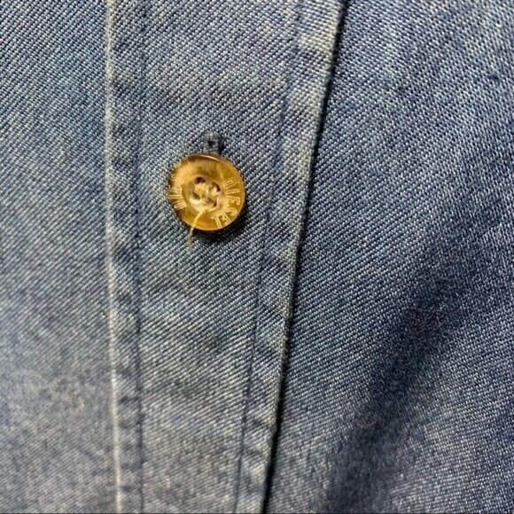 Vintage Diesel Denim Shirt Men Sz 41/42 LT Blue Button Up Casual Long Sleeve - Picture 9 of 12